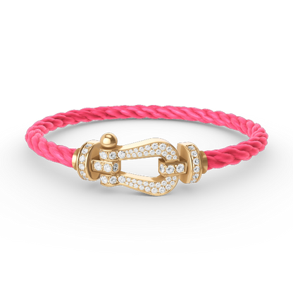 [BLAUE TRÄNEN]FORCE GROSSES HUFEISENARMBAND MIT DIAMANTEN IN GOLD
