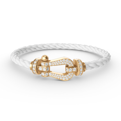[BLAUE TRÄNEN]FORCE GROSSES HUFEISENARMBAND MIT DIAMANTEN IN GOLD