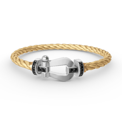 [BLUE TEARS]FORCE LARGE HORSESHOE BLACK DIAMOND BRACELET SILVER