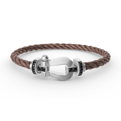 [BLUE TEARS]FORCE LARGE HORSESHOE BLACK DIAMOND BRACELET SILVER