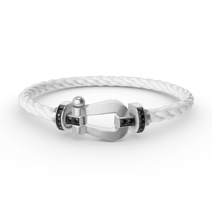 [BLUE TEARS]FORCE LARGE HORSESHOE BLACK DIAMOND BRACELET SILVER