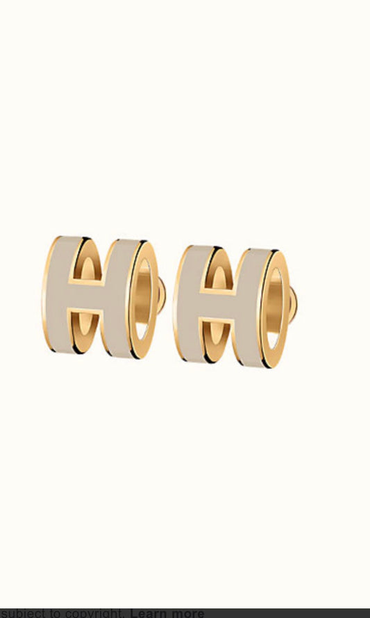 [BLAUE TRÄNEN] MINI POP H GOLD OHRRINGE GRAU