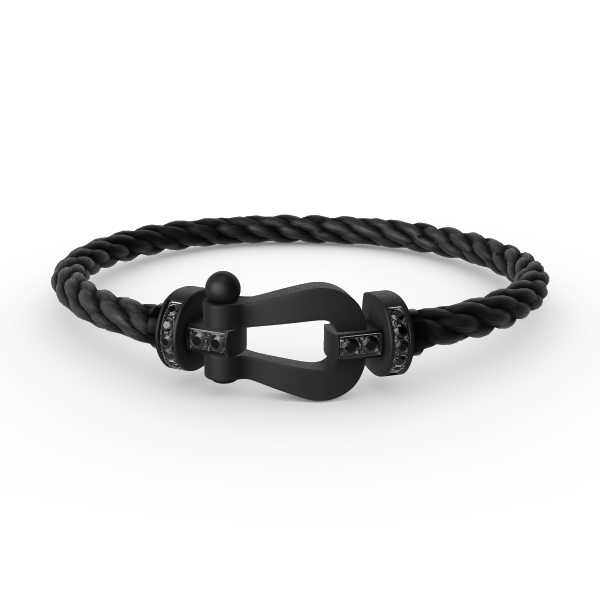 [BLAUE TRÄNEN]FORCE GROSSE SERIE HUFEISEN SCHWARZES SAMURAI-ARMBAND