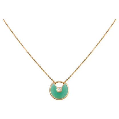[BLAUE TRÄNEN]AMULETT GOLD MALACHIT HALSKETTE