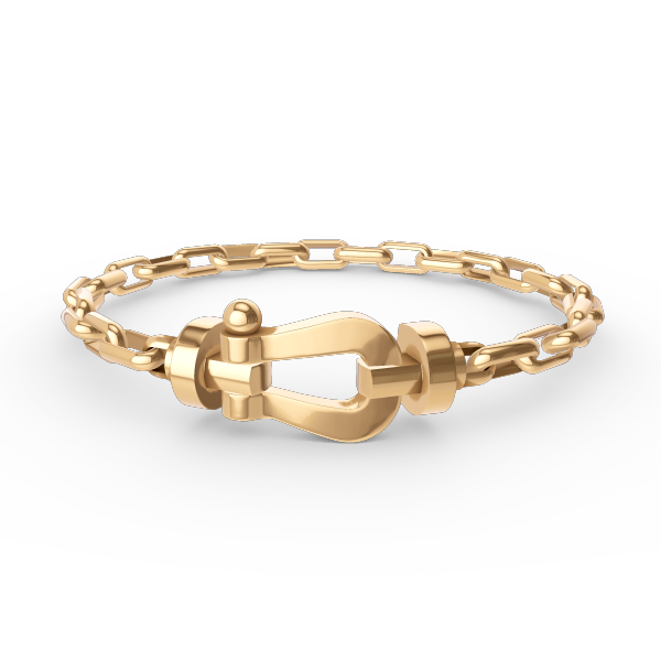 [BLAUE TRÄNEN]FORCE GROSSES METALLARMBAND MIT HUFEISENVERSCHLUSS