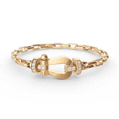[BLAUE TRÄNEN]FORCE GROSSES METALLARMBAND MIT HUFEISENVERSCHLUSS