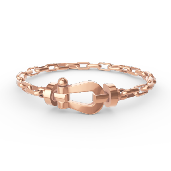[BLAUE TRÄNEN]FORCE GROSSES METALLARMBAND MIT HUFEISENVERSCHLUSS