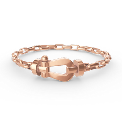 [BLAUE TRÄNEN]FORCE GROSSES METALLARMBAND MIT HUFEISENVERSCHLUSS