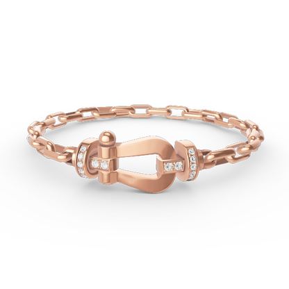 [BLAUE TRÄNEN]FORCE GROSSES METALLARMBAND MIT HUFEISENVERSCHLUSS
