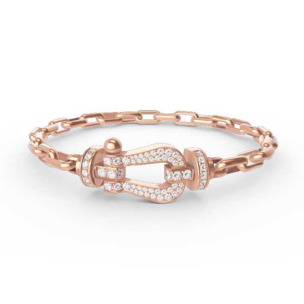[BLAUE TRÄNEN]FORCE GROSSES METALLARMBAND MIT HUFEISENVERSCHLUSS