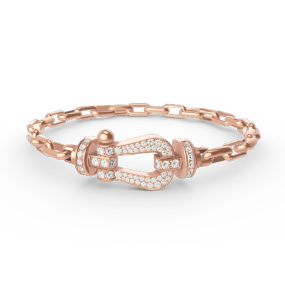 [BLAUE TRÄNEN]FORCE GROSSES METALLARMBAND MIT HUFEISENVERSCHLUSS