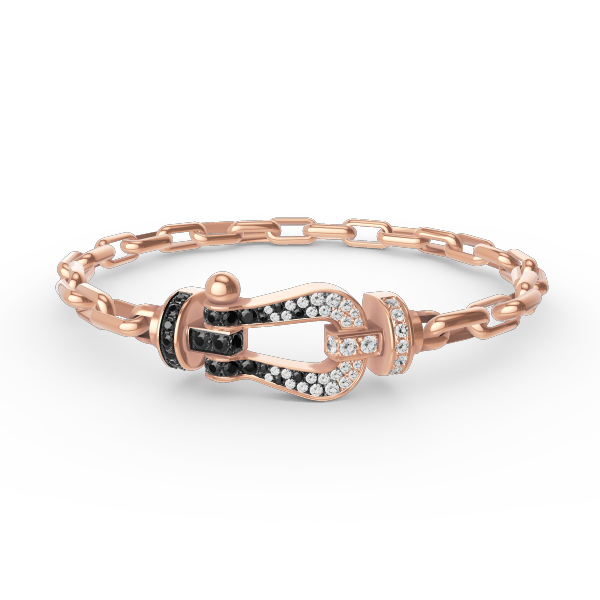 [BLAUE TRÄNEN]FORCE GROSSES METALLARMBAND MIT HUFEISENVERSCHLUSS