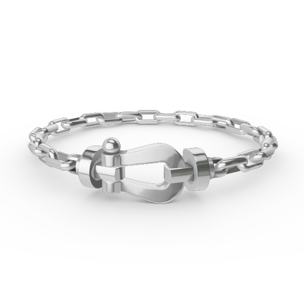 [BLAUE TRÄNEN]FORCE GROSSES METALLARMBAND MIT HUFEISENVERSCHLUSS