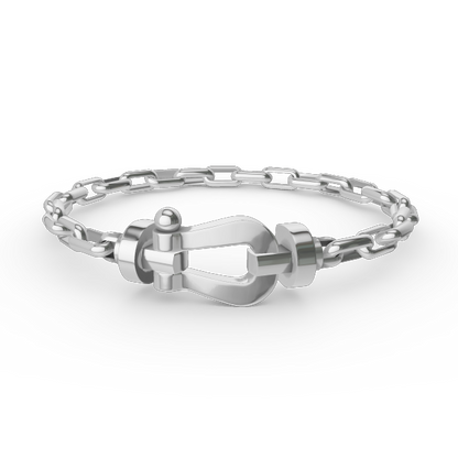 [BLAUE TRÄNEN]FORCE GROSSES METALLARMBAND MIT HUFEISENVERSCHLUSS