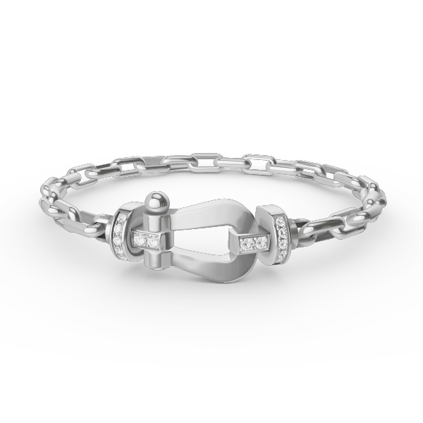 [BLAUE TRÄNEN]FORCE GROSSES METALLARMBAND MIT HUFEISENVERSCHLUSS