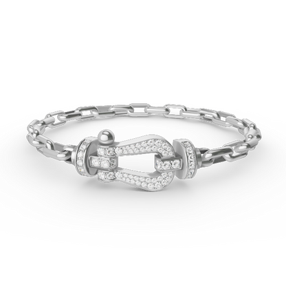[BLAUE TRÄNEN]FORCE GROSSES METALLARMBAND MIT HUFEISENVERSCHLUSS