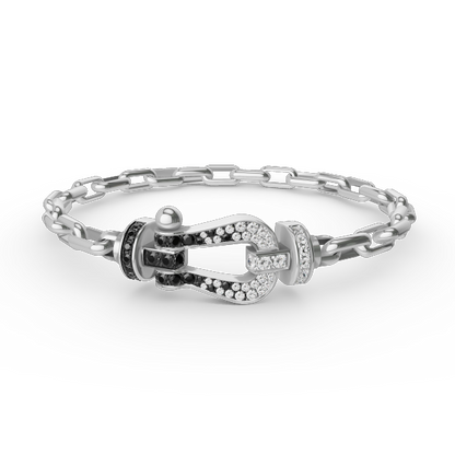 [BLAUE TRÄNEN]FORCE GROSSES METALLARMBAND MIT HUFEISENVERSCHLUSS