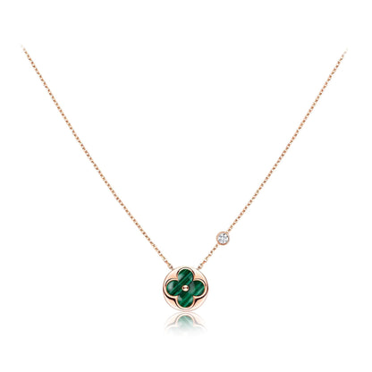 [BLAUE TRÄNEN] HALSKETTE MIT SONNENANHÄNGER AUS ROTGOLD MIT 1 DIAMANT