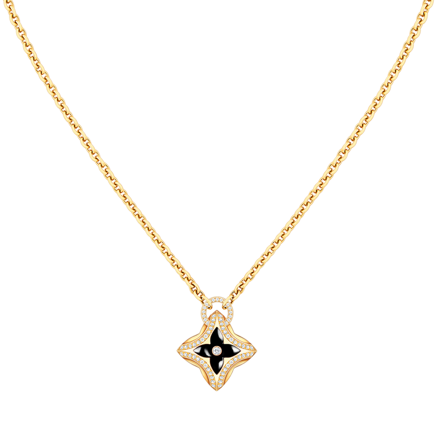 [BLAUE TRÄNEN] HALSKETTE MIT STERNADEL UND DIAMANTEN AUS ROTGOLD