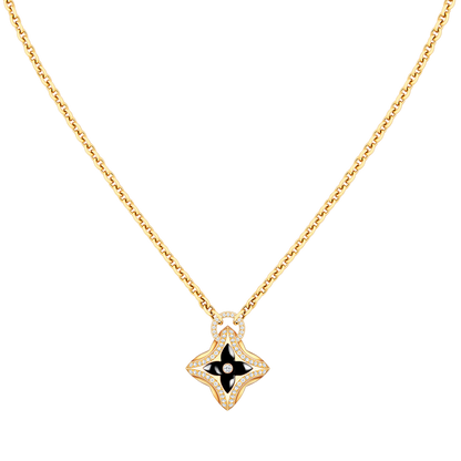 [BLAUE TRÄNEN] HALSKETTE MIT STERNADEL UND DIAMANTEN AUS ROTGOLD