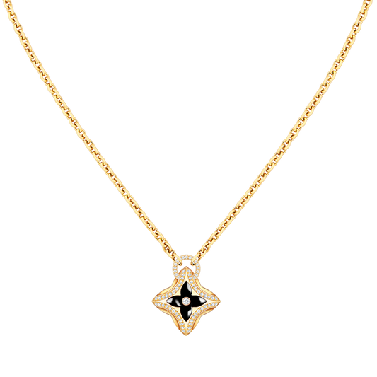 [BLAUE TRÄNEN] HALSKETTE MIT STERNADEL UND DIAMANTEN AUS ROTGOLD