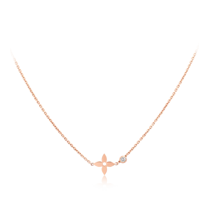 [BLAUE TRÄNEN] BLÜTENANHÄNGER ROSÉGOLD UND DIAMANT