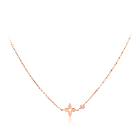 [BLAUE TRÄNEN] BLÜTENANHÄNGER ROSÉGOLD UND DIAMANT