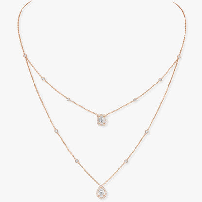 [Blue Tears Jewelry]MY TWIN 2 ROW DIAMOND NECKLACE
