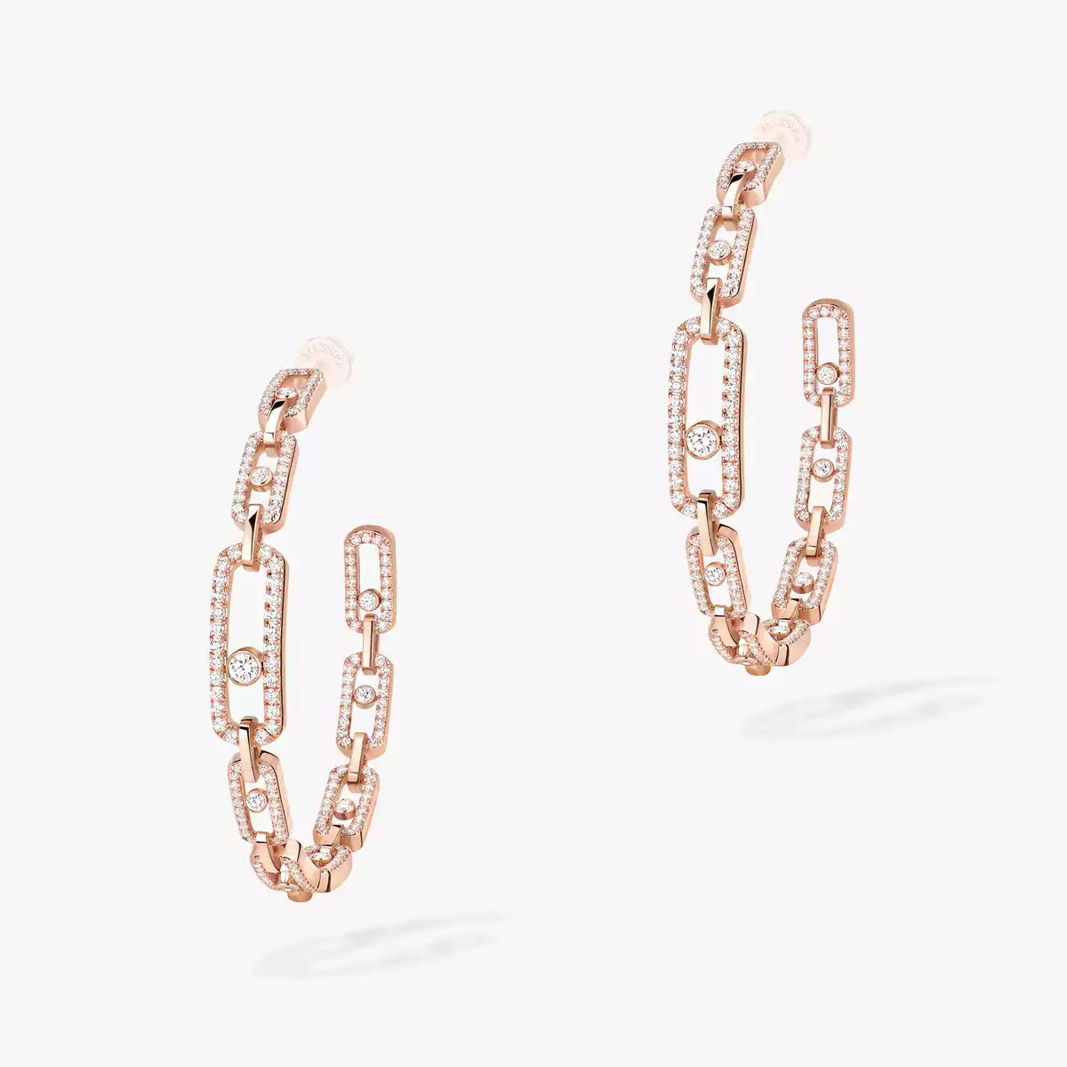 [Blue Tears Jewelry]Move Link Diamond Hoop Earrings