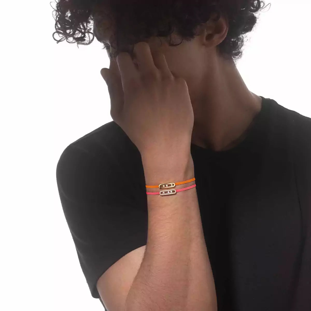 [Blue Tears Jewelry]Messika Care(s) pink cord pav¨¦ bracelet
