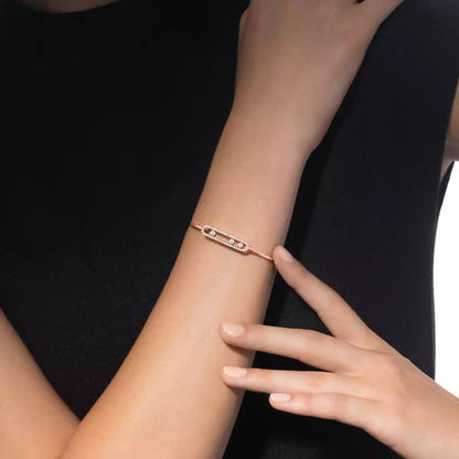 [Blue Tears Jewelry]Move Pav¨¦ Diamond Bangle Bracelet M