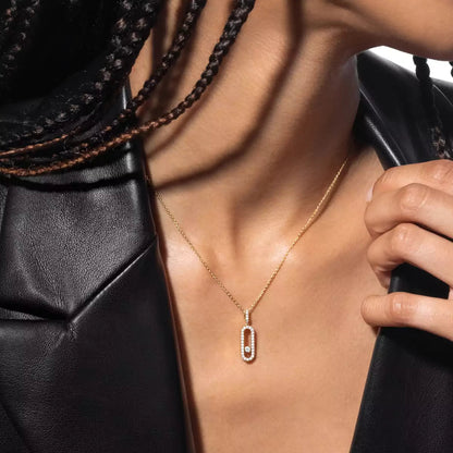 [Blue Tears Jewelry]Move Uno Diamond Necklace in Rose Gold