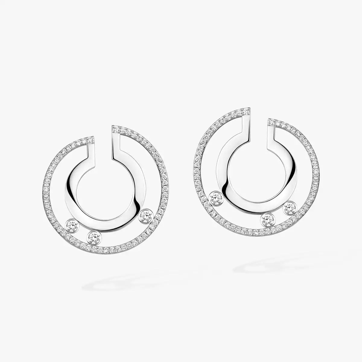[Blue Tears Jewelry]Move Romane Small Diamond Hoop Earrings
