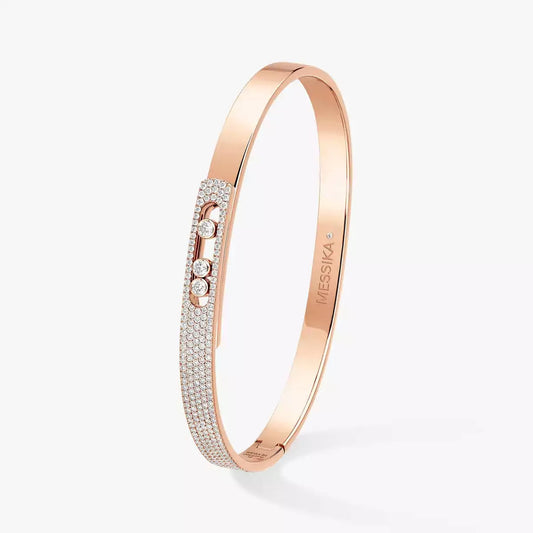[Blue Tears Jewelry]Move Noa Rose Gold Pav¨¦ Diamond Bangle Bracelet