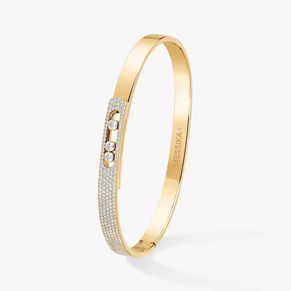 [Blue Tears Jewelry]Move Noa Rose Gold Pav¨¦ Diamond Bangle Bracelet