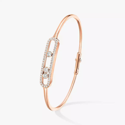 [Blue Tears Jewelry]Move Pav¨¦ Diamond Bangle Bracelet M