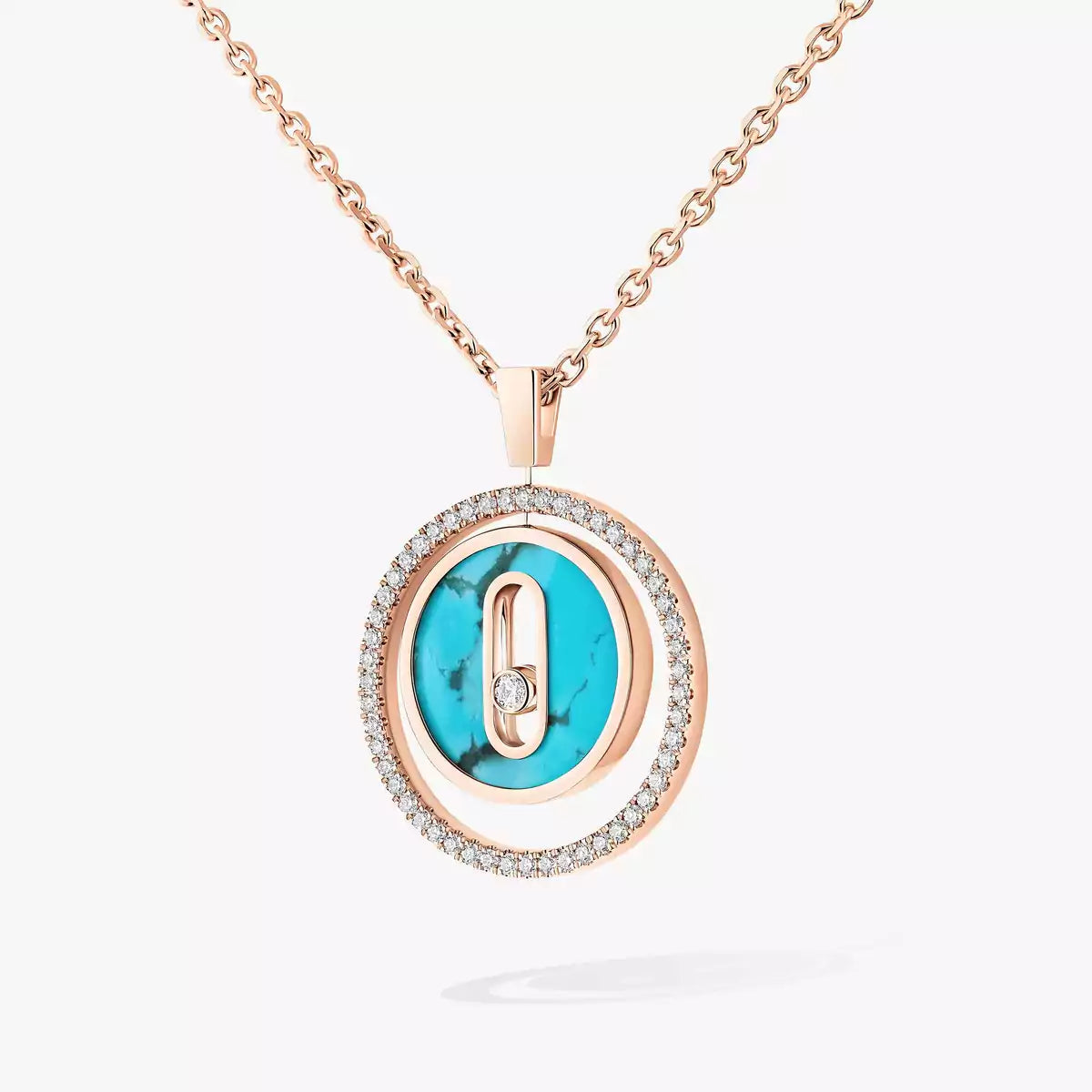 [Blue Tears Jewelry]Lucky Move Diamond Necklace in Rose Gold and White Mother-of-Pearl