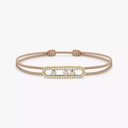 [Blue Tears Jewelry]Messika Care(s) pink cord pavé bracelet