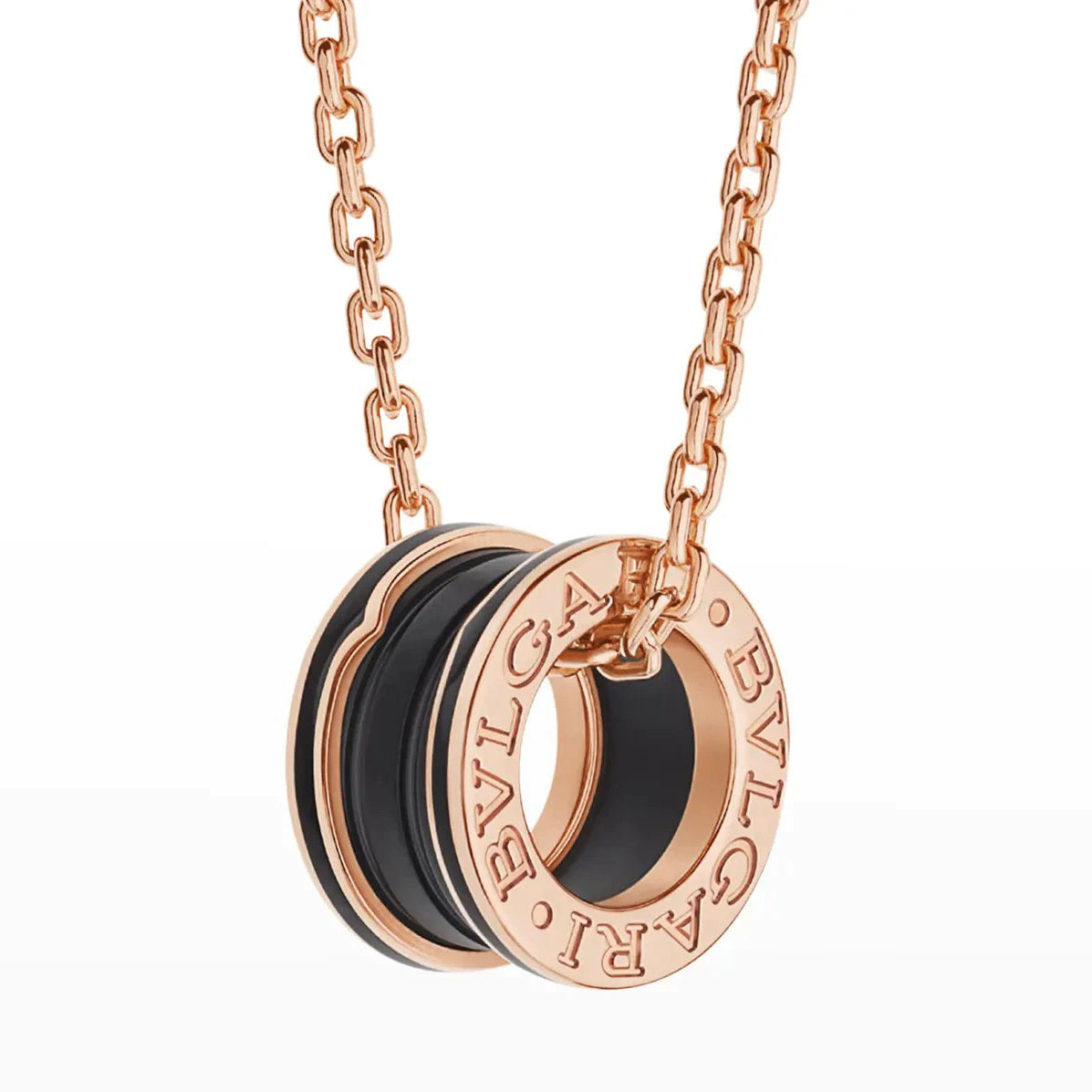 [BLUE TEARS]ZERO 1 BLACK CERAMIC PINK GOLD NECKLACE