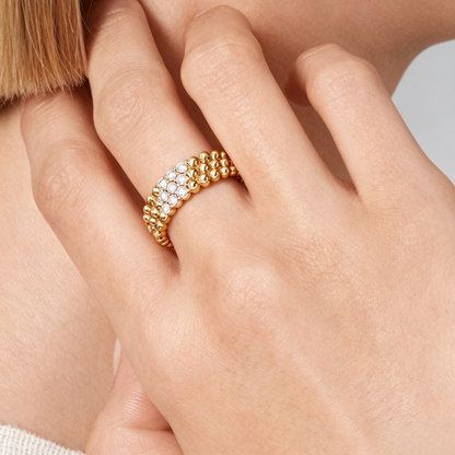 [Blue Tears Jewelry] THREE-ROW DIAMOND RING
