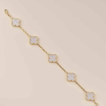 [BLUE TEARS]CLOVER WHITE PEARL MOP 5 MOTIF BRACELET COLLECTION