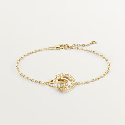 [Blue Tears Jewelry]LOVE DOUBLE RING FULL DIAMOND BRACELET