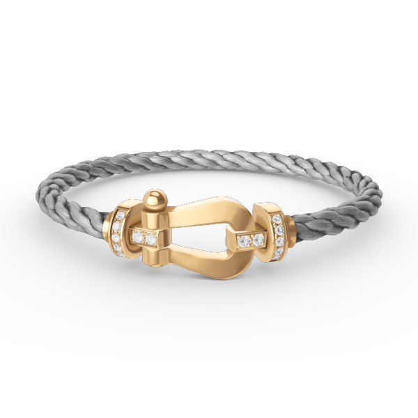 [BLAUE TRÄNEN]FORCE GROSSES HUFEISEN-HALBDIAMANTARMBAND GOLD
