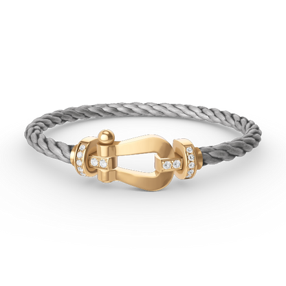 [BLAUE TRÄNEN]FORCE GROSSES HUFEISEN-HALBDIAMANTARMBAND GOLD