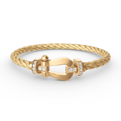 [BLAUE TRÄNEN]FORCE GROSSES HUFEISEN-HALBDIAMANTARMBAND GOLD