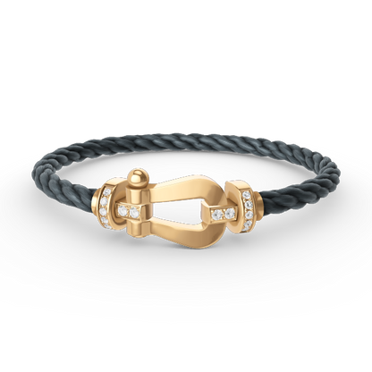 [BLAUE TRÄNEN]FORCE GROSSES HUFEISEN-HALBDIAMANTARMBAND GOLD