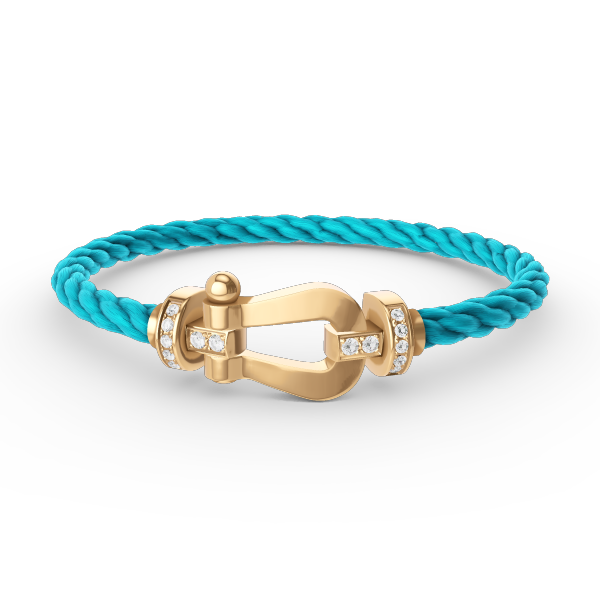 [BLAUE TRÄNEN]FORCE GROSSES HUFEISEN-HALBDIAMANTARMBAND GOLD