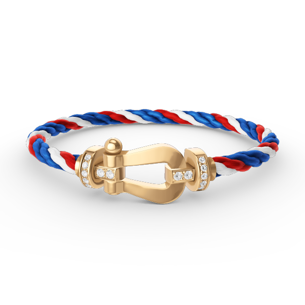 [BLAUE TRÄNEN]FORCE GROSSES HUFEISEN-HALBDIAMANTARMBAND GOLD