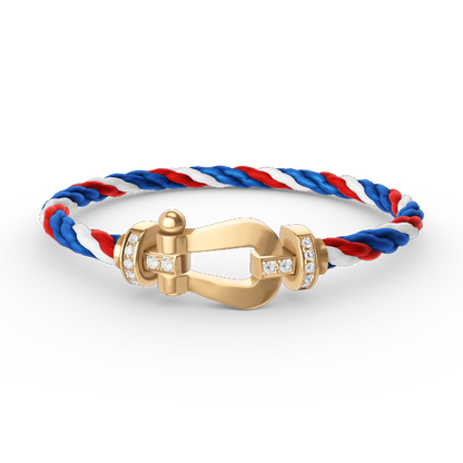 [BLAUE TRÄNEN]FORCE GROSSES HUFEISEN-HALBDIAMANTARMBAND GOLD