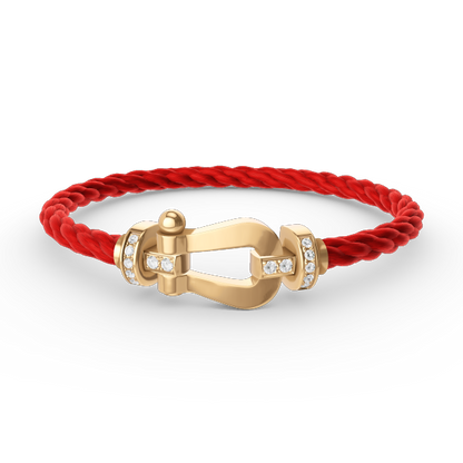 [BLAUE TRÄNEN]FORCE GROSSES HUFEISEN-HALBDIAMANTARMBAND GOLD